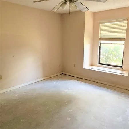 an empty room with a window