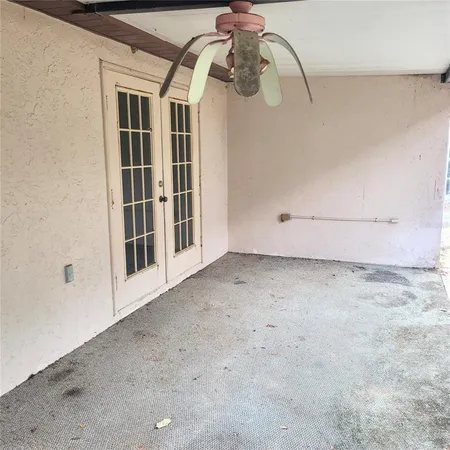 a view of a room with rack on the wall