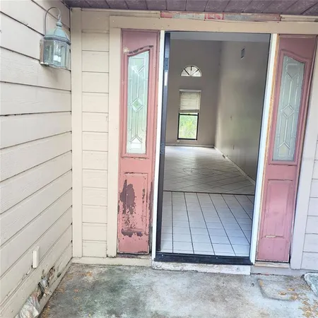 a view of a door of the house