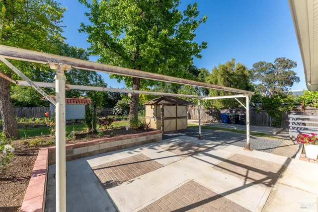 a view of a backyard