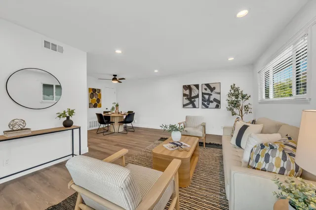 a living room with furniture