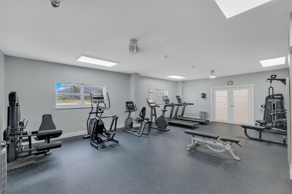 750 North Ocean Boulevard, Unit 2008 Pompano Beach, FL 33062 - Photo 40 of 64 a view of a room with gym equipment