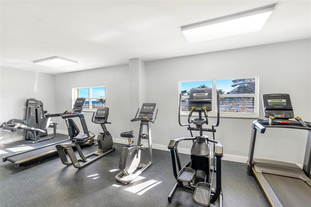 750 North Ocean Boulevard, Unit 2008 Pompano Beach, FL 33062 - Photo 43 of 64 a view of a room with gym equipment