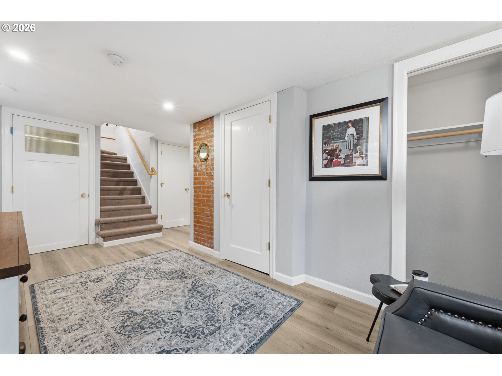 1841 Fairmount Boulevard Eugene, OR 97403 - Photo 31 of 44 a view of room with stairs and wooden floor