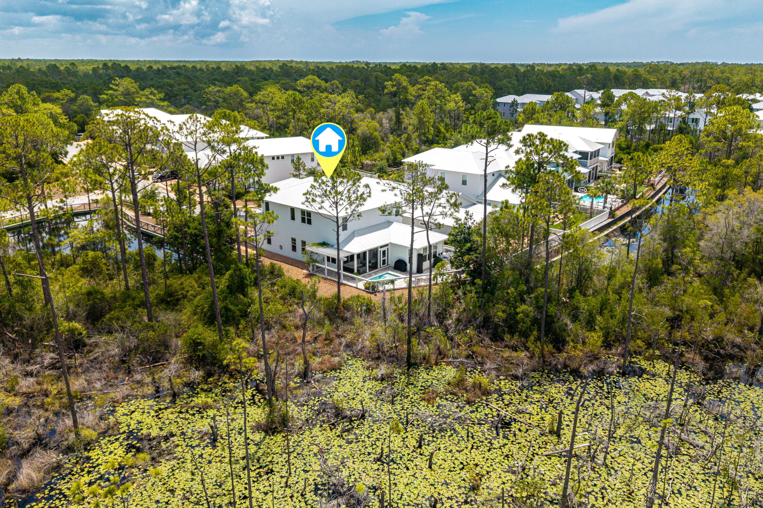235 Prairie Pass Santa Rosa Beach, FL 32459 - Photo 7 of 80 a view of a lake with a building in the background