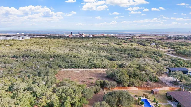 a view of a city with ocean