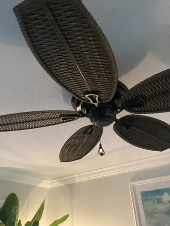 a room with a chandelier