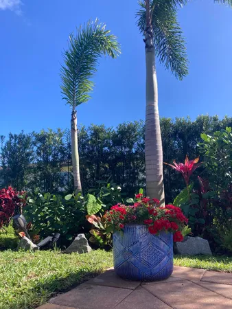 a view of water heater and trees