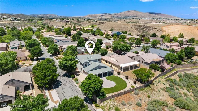 an aerial view of multiple house