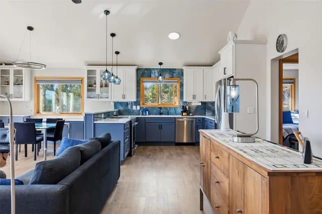 a kitchen with granite countertop lots of counter top space