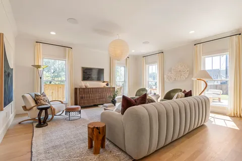 a living room with furniture