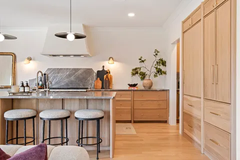 a view of a city with tall buildings