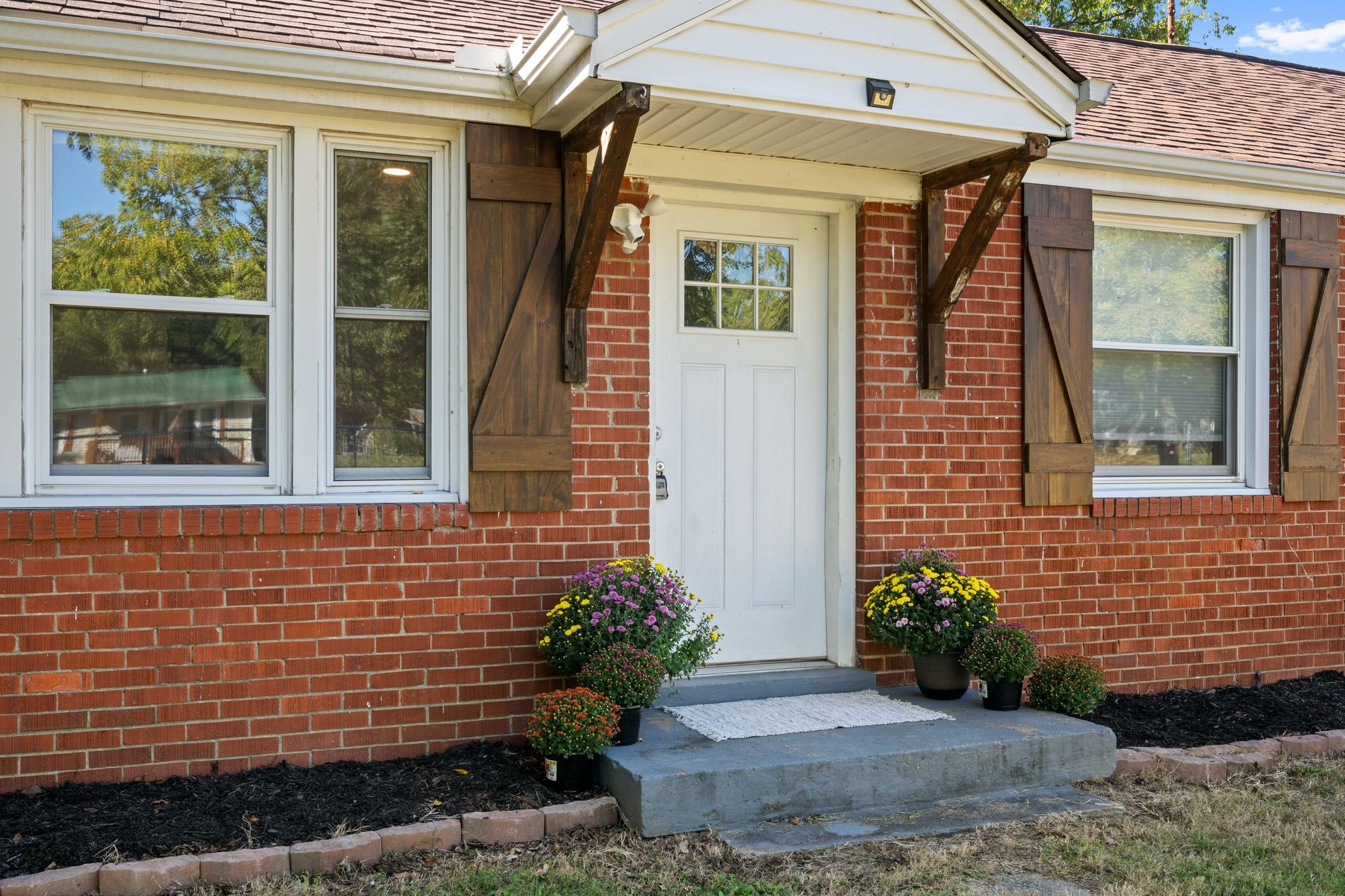 a front view of a house