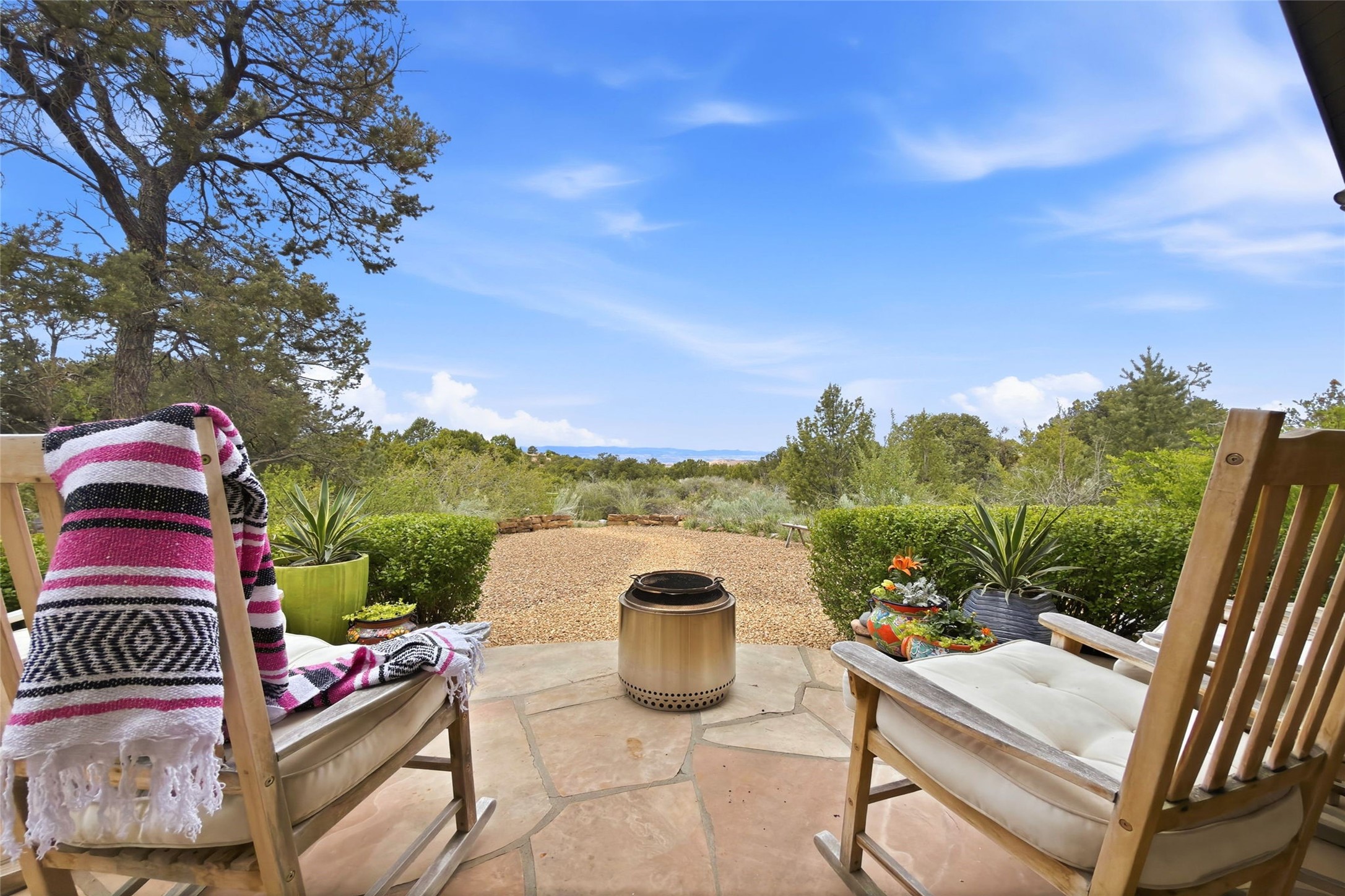 55 Paseo Del Rancho Santa Fe, NM 87506 - Photo 42 of 61 Sunset/west facing patio