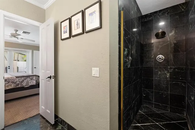 a bathroom with a shower