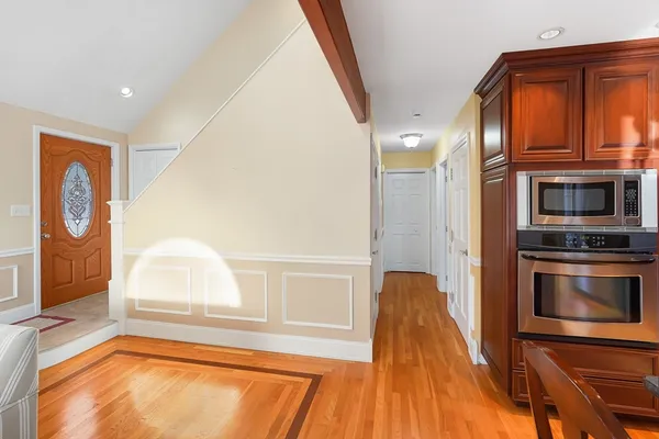 a view of a fireplace in a room