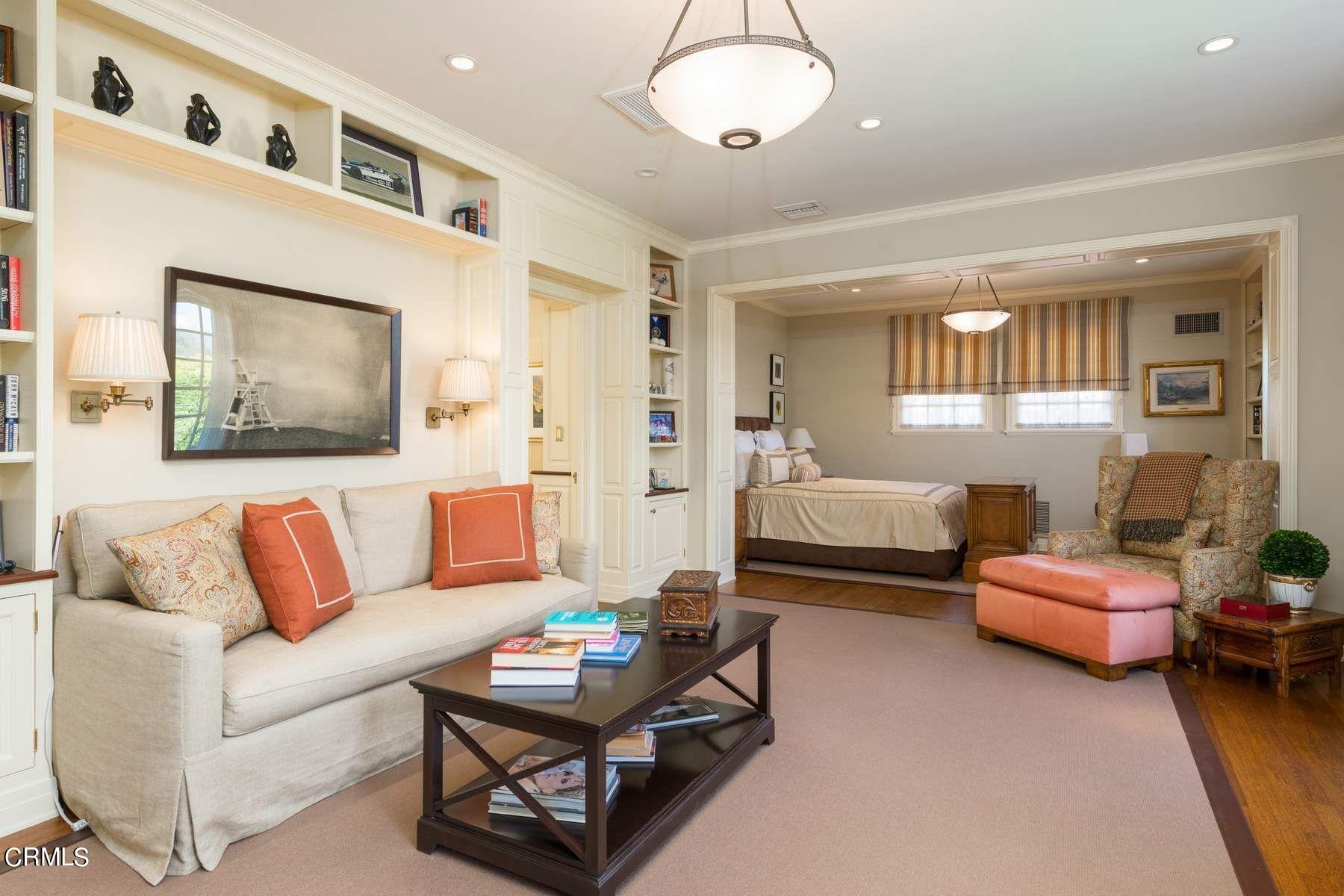 1585 Orlando Road Pasadena, CA 91106 - Photo 28 of 47 a bedroom with furniture and a large window