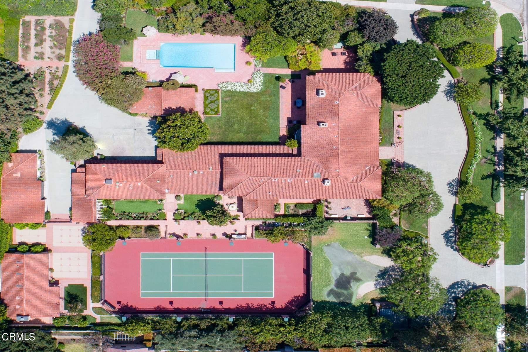 1585 Orlando Road Pasadena, CA 91106 - Photo 45 of 47 an aerial view of house with a yard and outdoor seating