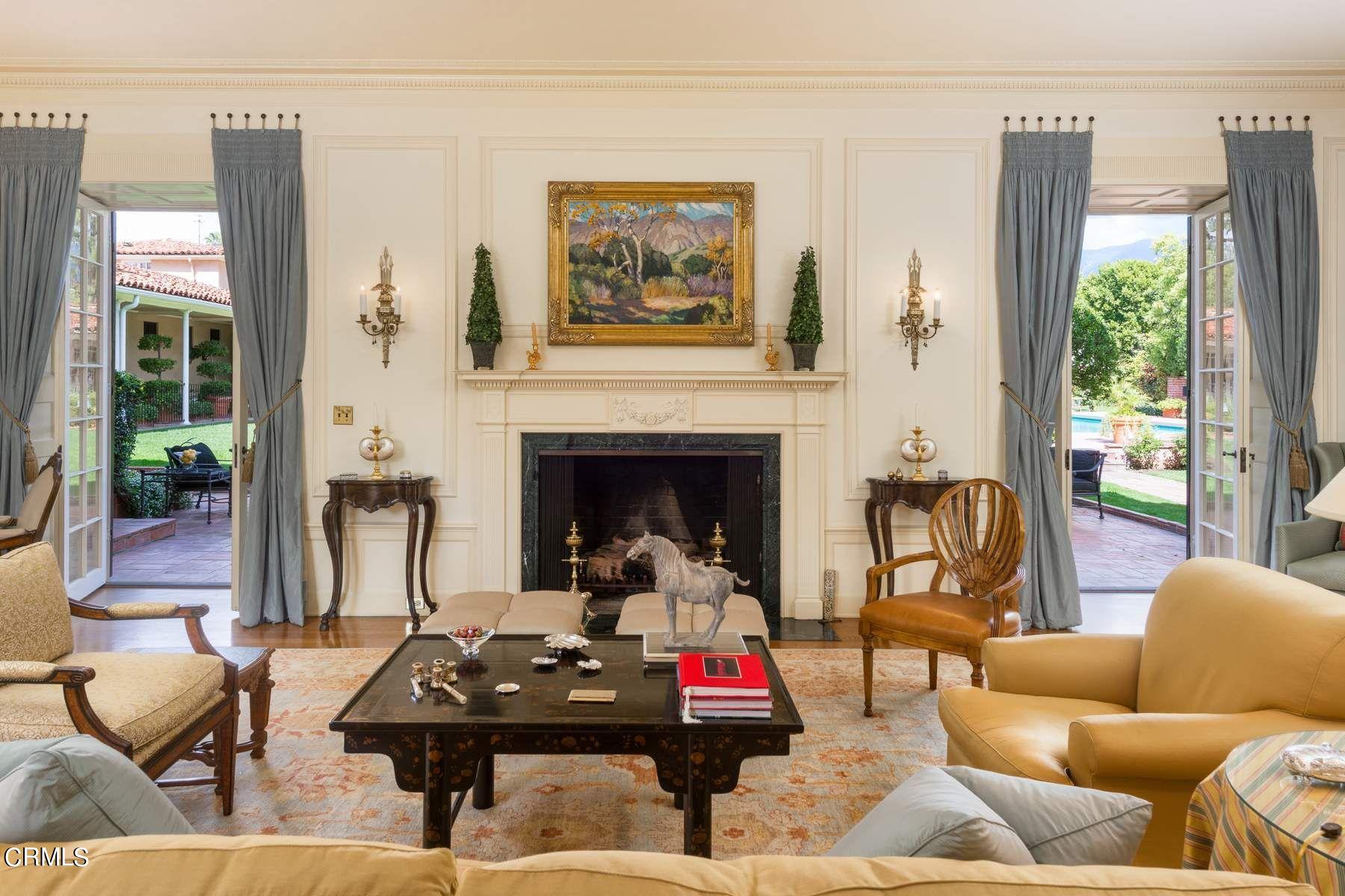 1585 Orlando Road Pasadena, CA 91106 - Photo 6 of 47 a living room with furniture and a fireplace