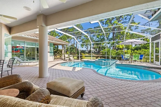 a view of a lake with a big yard