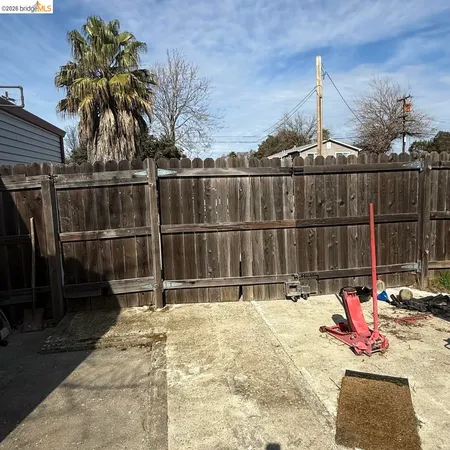 a view of backyard of house