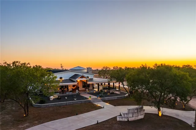 an aerial view of residential houses and city view