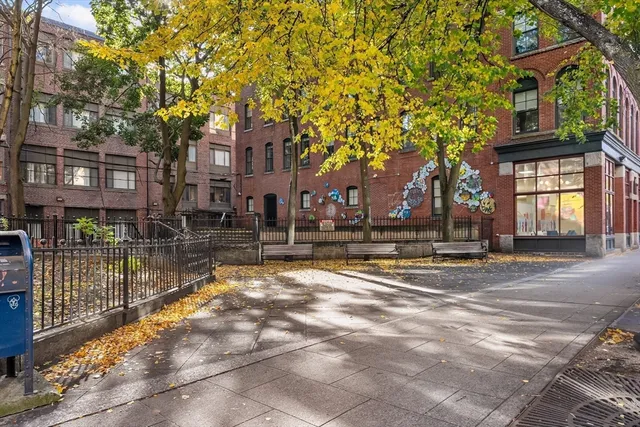 a building view with a outdoor space