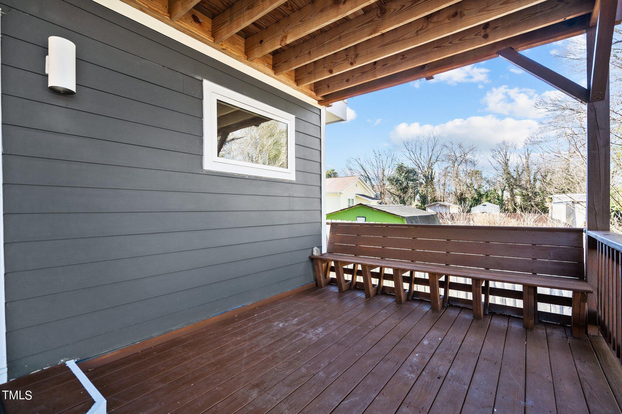 1427 East Lane Street Raleigh, NC 27610 - Photo 38 of 53 a view of a bench in wooden floor