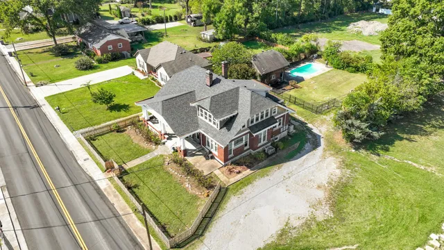 an aerial view of multiple house