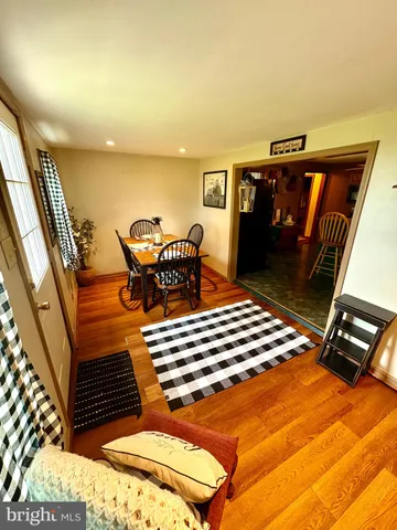 a bedroom with a bed and furniture