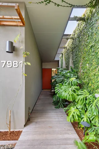 a backyard of a house with lots of green space