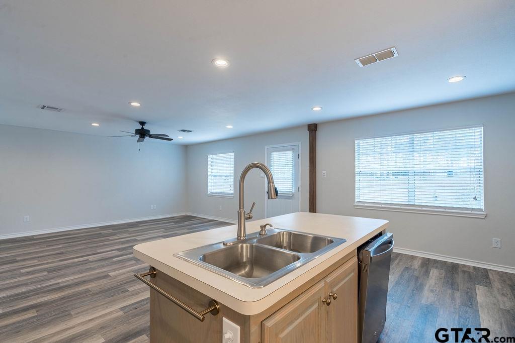 360 Anderson County Road Palestine, TX 75803 - Photo 34 of 41 a kitchen with a sink and a hard wood floor