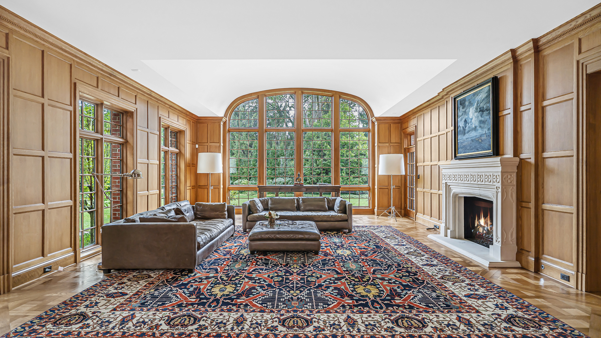 37 Woodley Road Winnetka, IL 60093 - Photo 33 of 66 a living room with furniture windows and a fireplace
