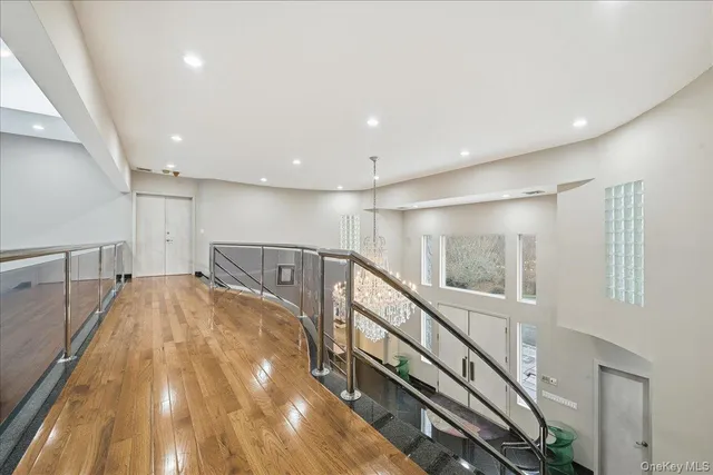 a view of hallway with stairs