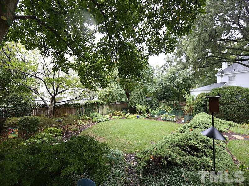 2404 White Oak Road Raleigh, NC 27609 - Photo 21 of 23 a backyard of a house with yard and trampoline