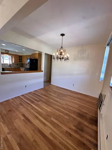 a view of a livingroom with a chandelier