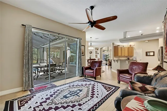 a view of a hallway with a dinning room