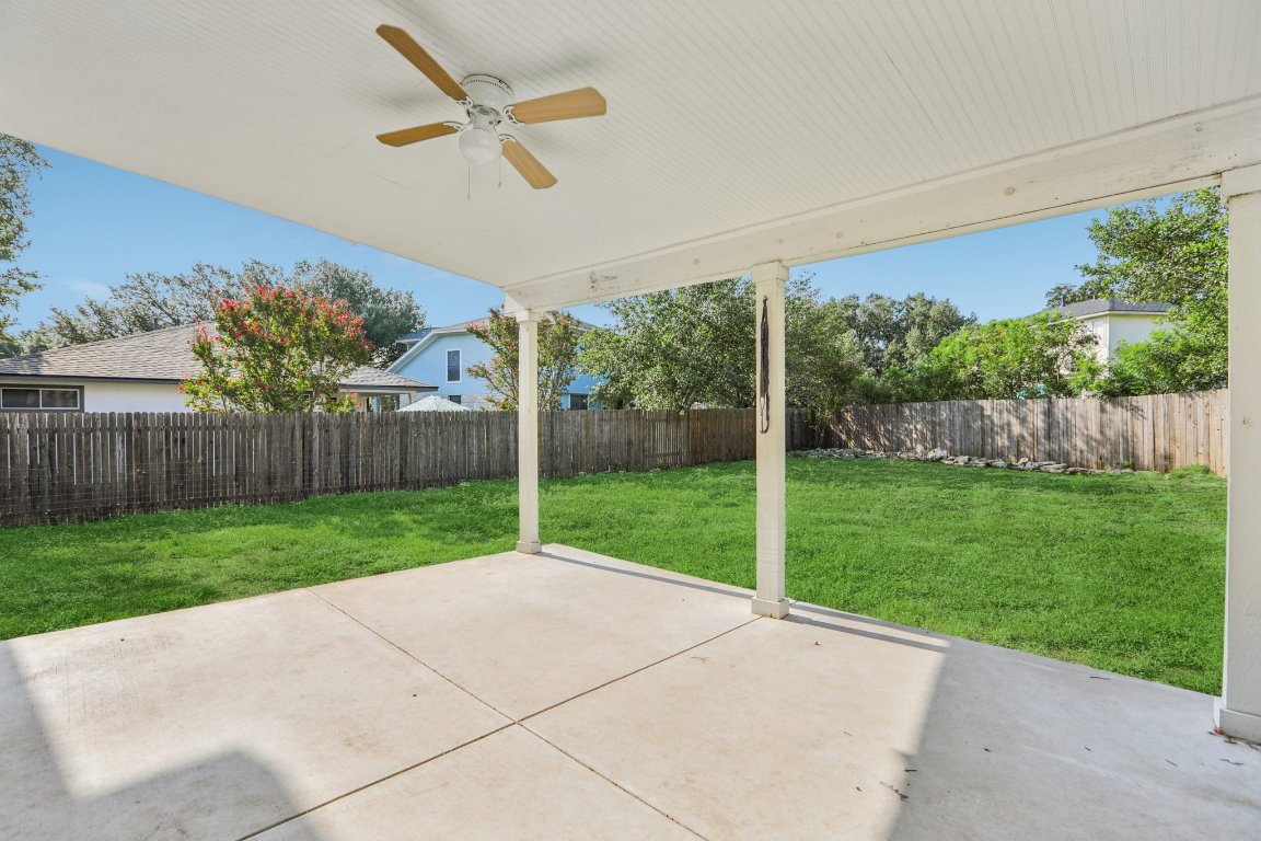 1132 Pine Portage Loop Leander, TX 78641 - Photo 30 of 39 a view of a porch with a backyard