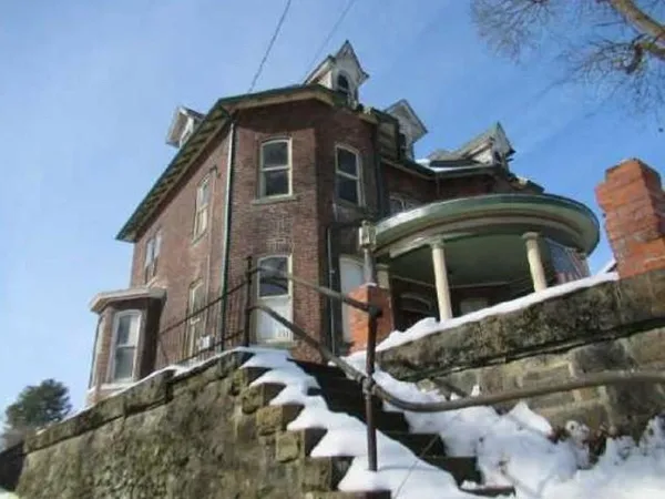 a front view of a house