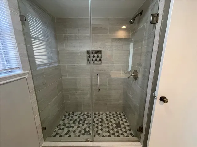 a bathroom with a shower