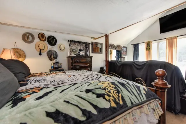 a view of a house with backyard and a tree