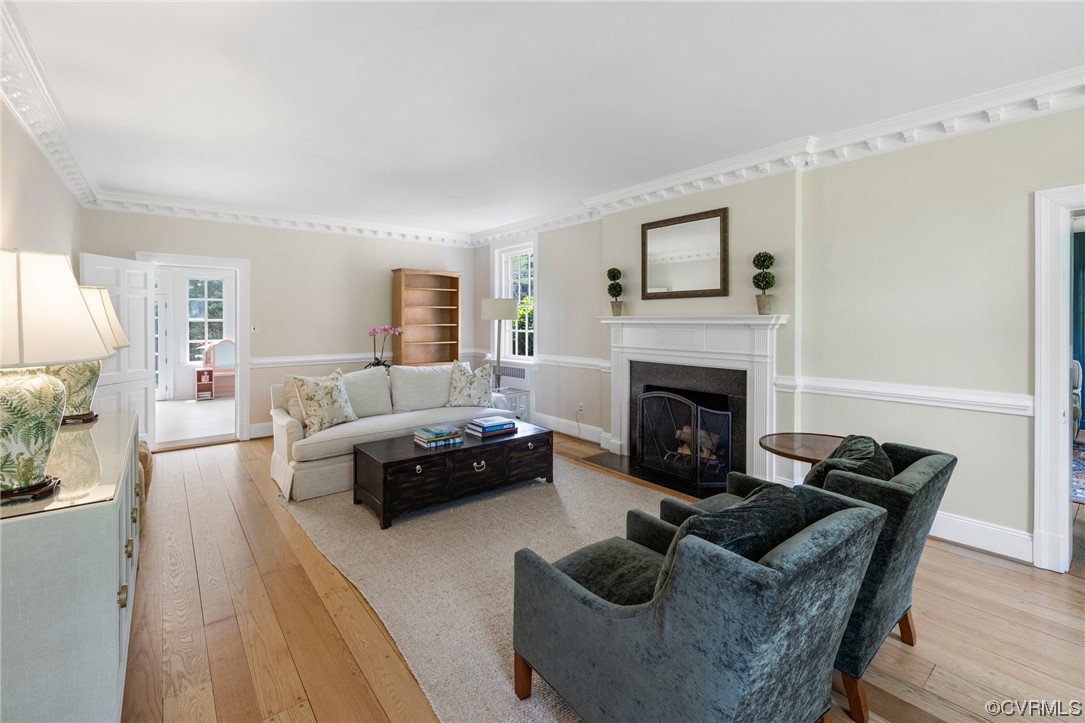 4105 Sulgrave Road Richmond, VA 23221 - Photo 15 of 30 a living room with furniture and a fireplace