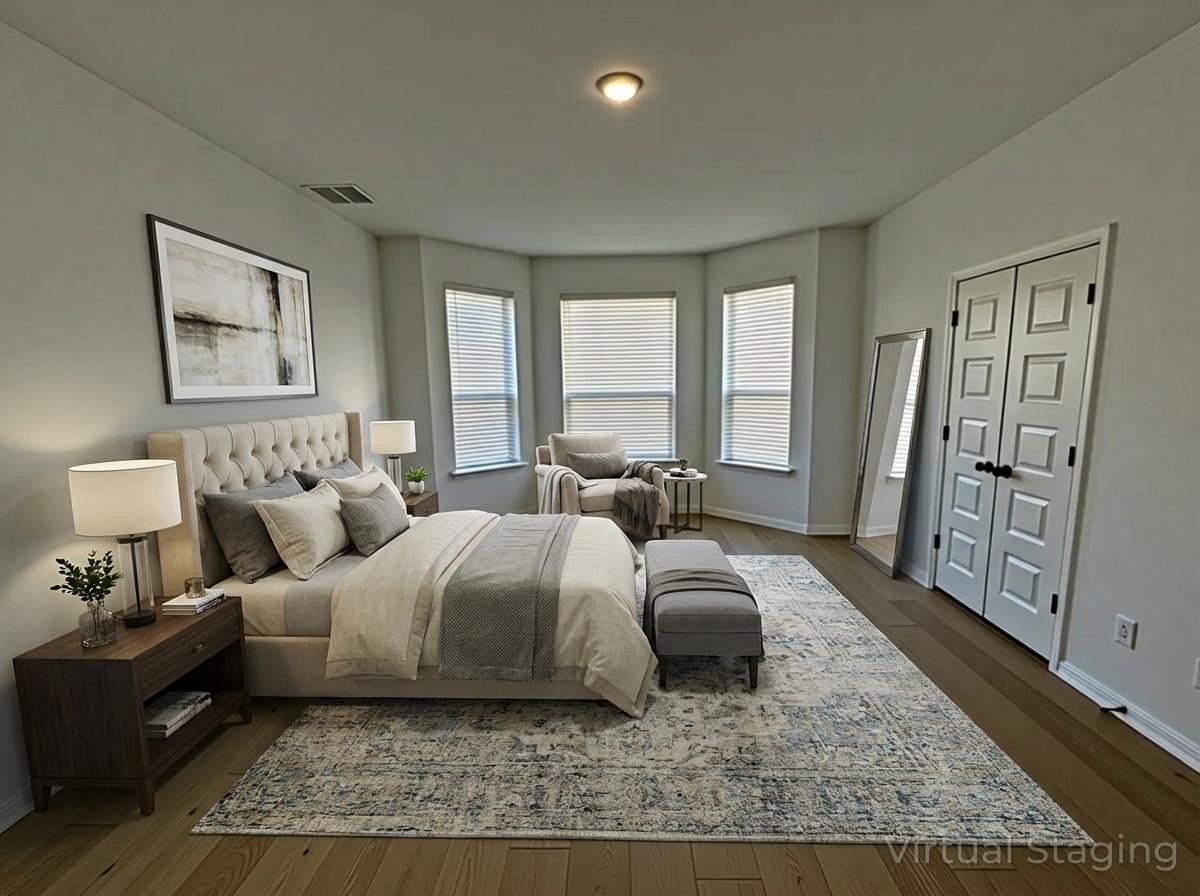 4500 Modena Bend Leander, TX 78641 - Photo 6 of 22 Bedroom with dark wood finished floors