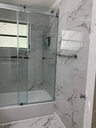 a bathroom with a shower