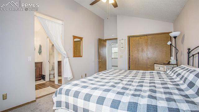 5085 Victory Road Colorado Springs, CO 80911 - Photo 15 of 18 Bright master bedroom with vaulted ceilings and an open airy feel