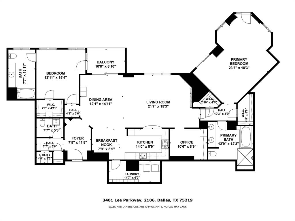 3401 Lee Parkway, Unit 2106 Dallas, TX 75219 - Photo 34 of 34 a picture of a floor plan