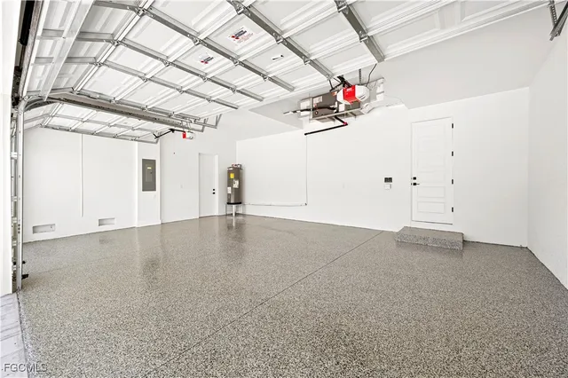 a view of a room with wooden walls