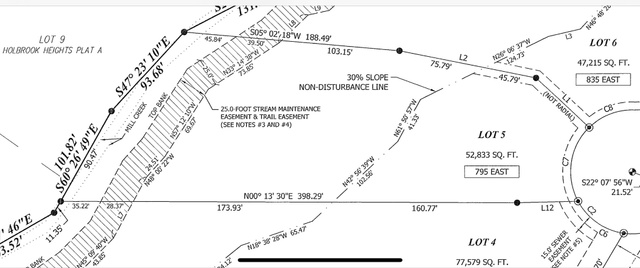 795 Abby Lane, Unit 5 Bountiful, UT 84010 - Photo 8 of 9 Plat Map. Illustrating lot dimensions, easements, and topographical features for the property
