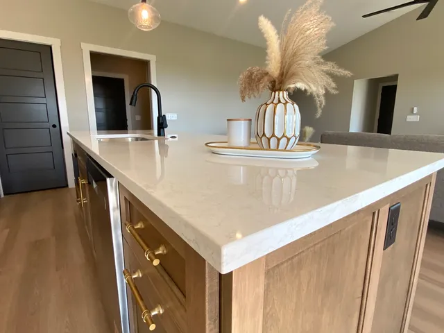 a view of a kitchen and dining room
