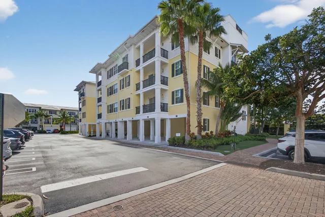 a view of a building with a street